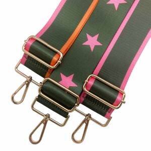 NEW CTHRU women's edged adjustable crossbody bag strap in pink edge